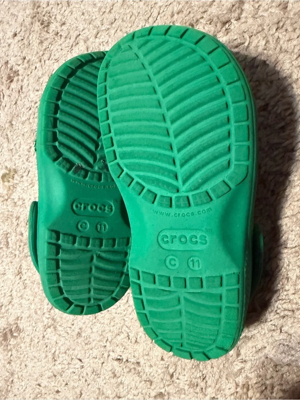 CROCS Kids Green Slip-On Clogs with Fun Jibbitz Charms